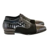 Discount Corrente C008-5796 Cap Toe Fake Lace Shoes Black