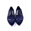 Clearance Corrente C001404-2432 Cap-toe Suede / Lizard Shoes Navy