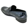 Shop Corrente C123-3470 Croco Leather Loafers Black