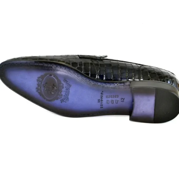 corrente_c_croco_leather__2-1.webp Shop Corrente C123-3470 Croco Leather Loafers Black