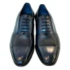 Shop Corrente C0143-5691 Deerskin Cap-Toe Tie-Less Shoes Navy