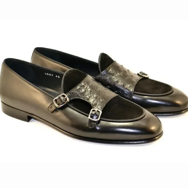 corrente_c_double_monk_st_0.webp Flash Sale Corrente C133-4661 Double Monk Strap Loafers Black
