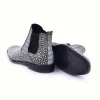 Outlet Corrente C204-5023 Embossed Crocodile Leather Chukka Boots Grey / White