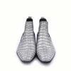 Outlet Corrente C204-5023 Embossed Crocodile Leather Chukka Boots Grey / White