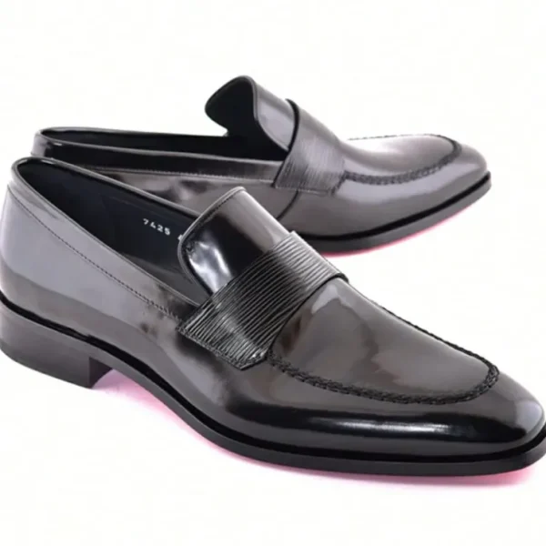 Best Corrente C0001103-7425 Formal Luxe Leather Loafer Black
