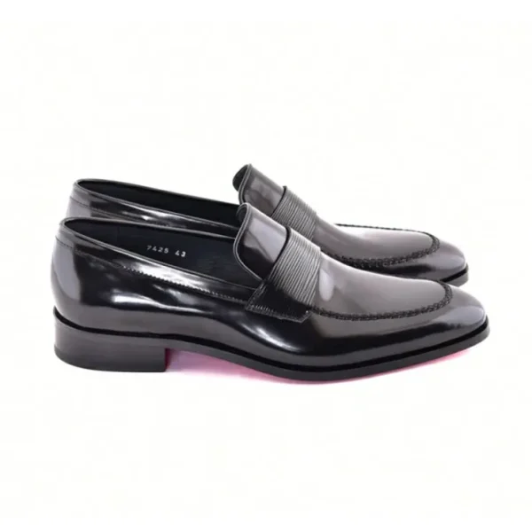 Best Corrente C0001103-7425 Formal Luxe Leather Loafer Black