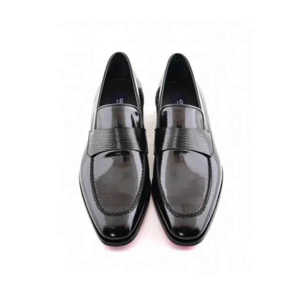 Best Corrente C0001103-7425 Formal Luxe Leather Loafer Black