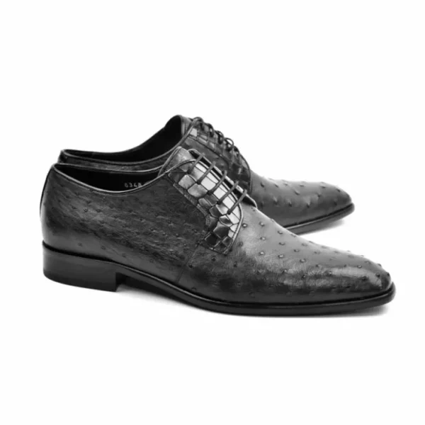 corrente_c_genuine_ostric_0-10.webp Online Corrente C01504-6348 Genuine Ostrich Lace Up Black