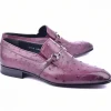 Shop Corrente C0229-5776 Genuine Ostrich Buckle Loafer Burgundy