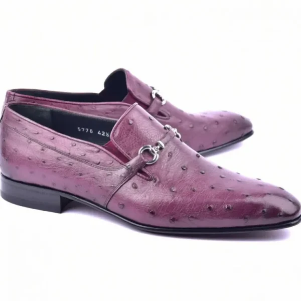 corrente_c_genuine_ostric_0-13.webp Shop Corrente C0229-5776 Genuine Ostrich Buckle Loafer Burgundy