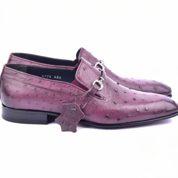 corrente_c_genuine_ostric_1-12.webp Shop Corrente C0229-5776 Genuine Ostrich Buckle Loafer Burgundy