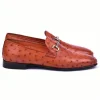 Best Sale Corrente C02204-5405 Genuine Ostrich Loafers Rust