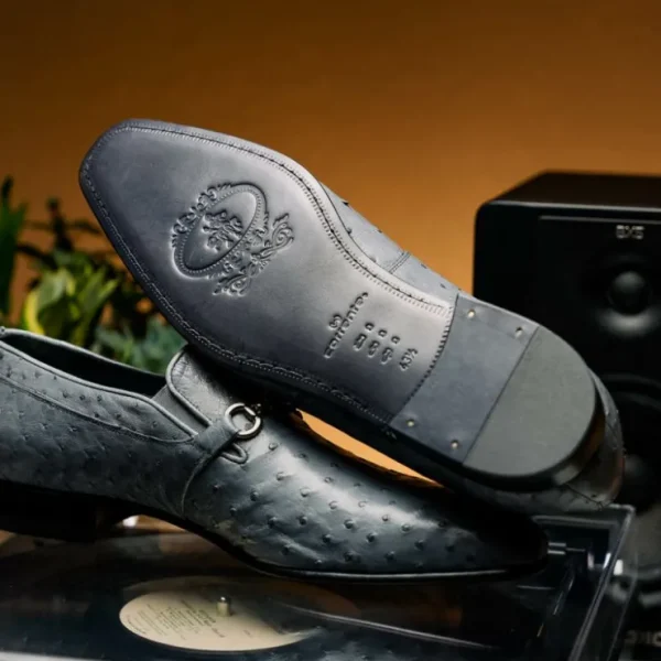 corrente_c_genuine_ostric_14.webp Best Sale Corrente C0225-5776 Genuine Ostrich Loafers Grey