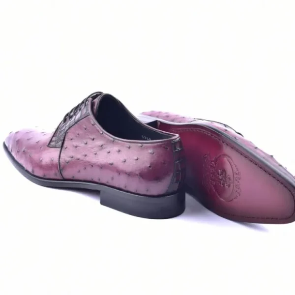 corrente_c_genuine_ostric_2-10.webp Sale Corrente C01504-6348 Genuine Ostrich Lace Up Burgundy