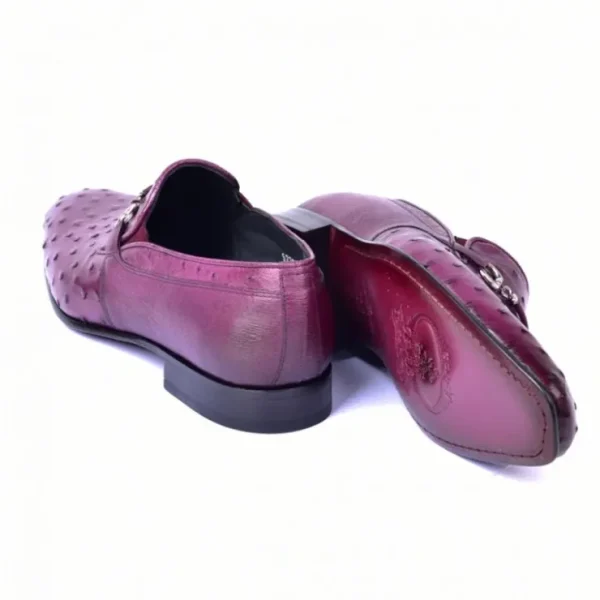 corrente_c_genuine_ostric_2-12.webp Shop Corrente C0229-5776 Genuine Ostrich Buckle Loafer Burgundy