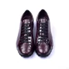 Sale Corrente C001305-5581 Genuine Ostrich Fashion Sneakers Burgundy