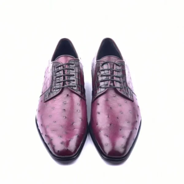 corrente_c_genuine_ostric_3-9.webp Sale Corrente C01504-6348 Genuine Ostrich Lace Up Burgundy