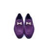 Online Corrente C02004-5760 H Buckle Suede Loafers Purple