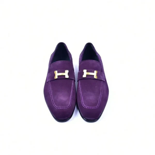 corrente_c_h_buckle_suede_2-1.webp Online Corrente C02004-5760 H Buckle Suede Loafers Purple