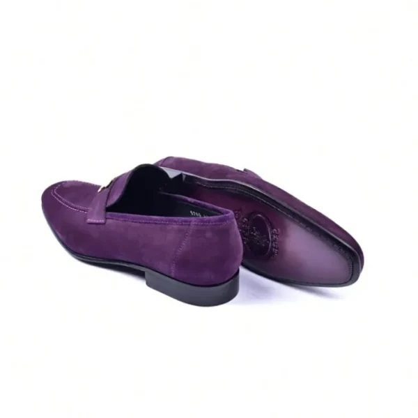 corrente_c_h_buckle_suede_3-1.webp Online Corrente C02004-5760 H Buckle Suede Loafers Purple