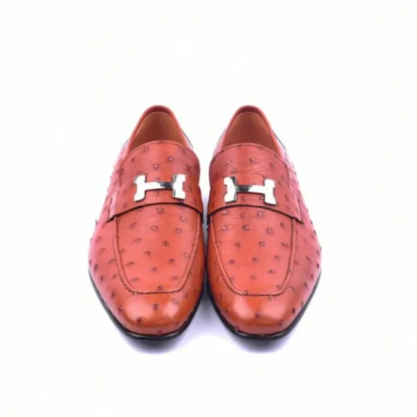 New Corrente C02008-5760 H Ostrich Loafers Rust