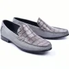 Flash Sale Corrente 3898C Handsewn Suede / Crocodile Print Loafers Grey
