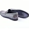 Flash Sale Corrente 3898C Handsewn Suede / Crocodile Print Loafers Grey