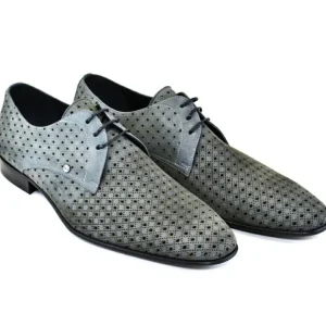 Sale Corrente C149-2414 Nubak Perforated Lace Up Shoes Grey