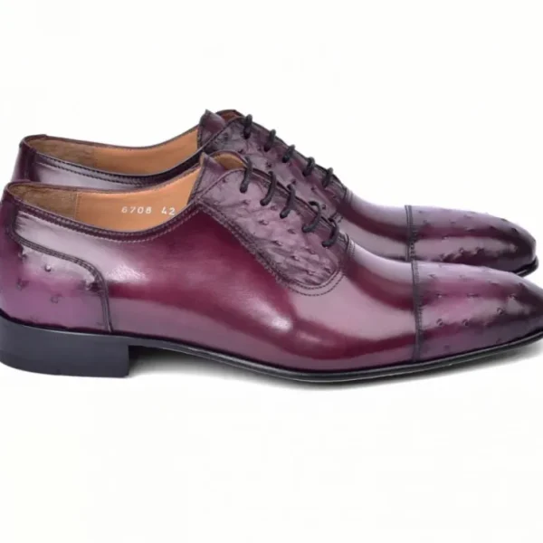 Outlet Corrente C00013-6708 Ostrich Cap Toe Burgundy