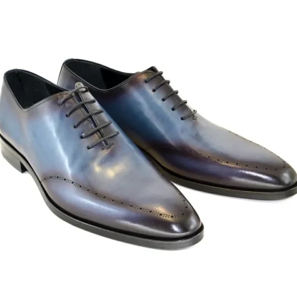 corrente_c_perforated_des_0.webp Hot Corrente C155-5453 Perforated Design Lace Up Shoes Navy Brown NavyBrown