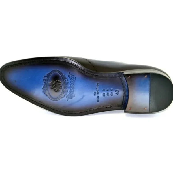 corrente_c_perforated_des_2.webp Hot Corrente C155-5453 Perforated Design Lace Up Shoes Navy Brown NavyBrown
