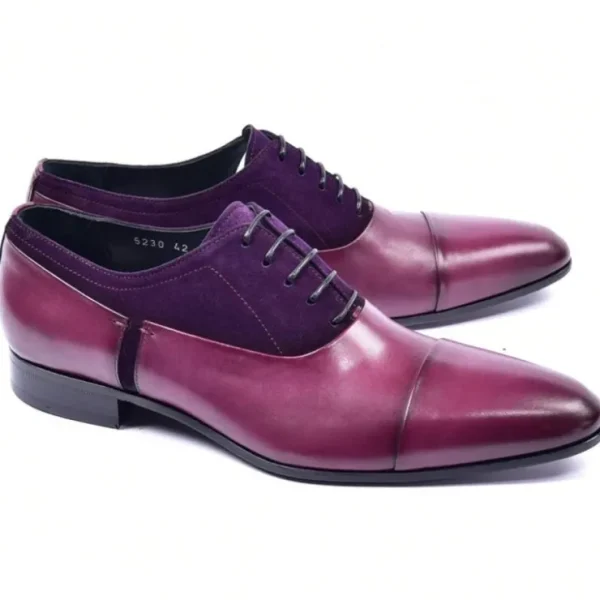 Sale Corrente C0014042-5230 Plain Toe Lace-up Shoes Purple