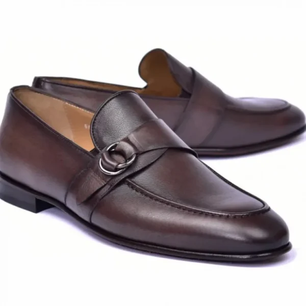 corrente_c_side_buckle_lo_0-1.webp Flash Sale Corrente C00101-6628 Side Buckle Loafer Brown