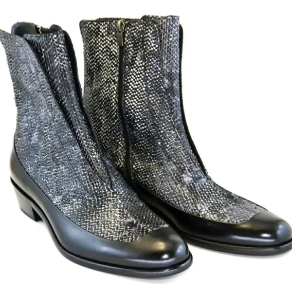 corrente_c_side_zipper_py_0.webp Clearance Corrente C201-3273 Side Zipper Python Boots Multi Grey MultiGrey