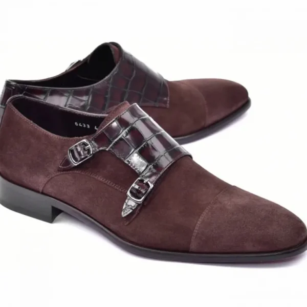 corrente_c_suede_cap_toe__0.webp Hot Corrente C00016-6433 Suede Cap Toe Monkstrap Brown
