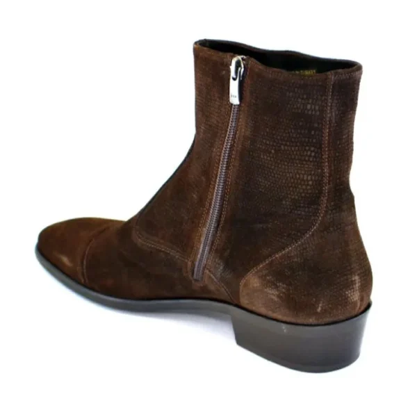 corrente_c_suede_cap_toe__1-3.webp Store Corrente C192-1547 Suede Cap Toe Side Zipper Boots Brown