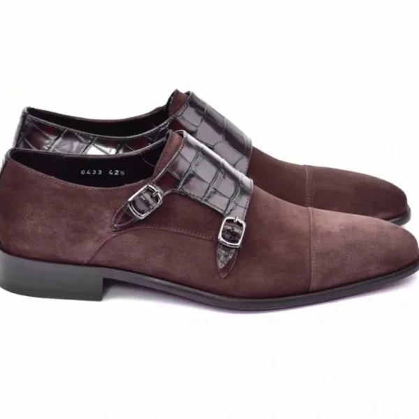 corrente_c_suede_cap_toe__1.webp Hot Corrente C00016-6433 Suede Cap Toe Monkstrap Brown