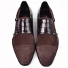 Hot Corrente C00016-6433 Suede Cap Toe Monkstrap Brown