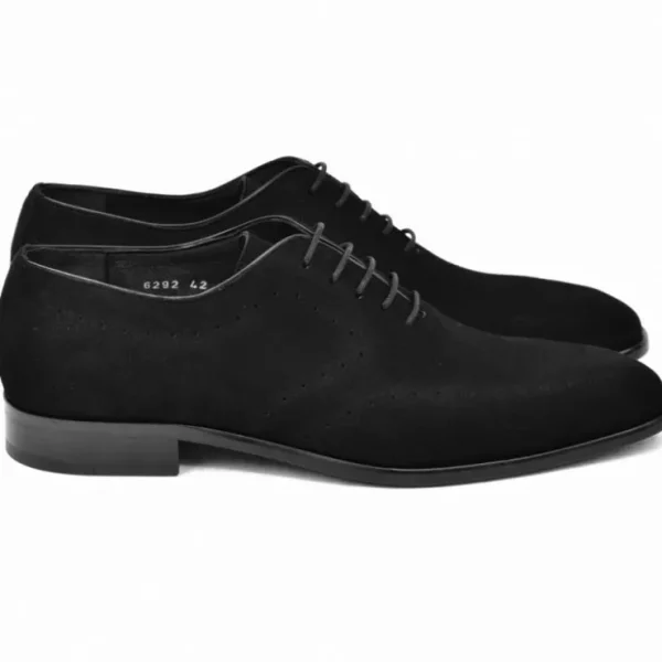 corrente_c_suede_plain_to_1.webp Sale Corrente C0014022-6292 Suede Plain Toe Lace Up Black