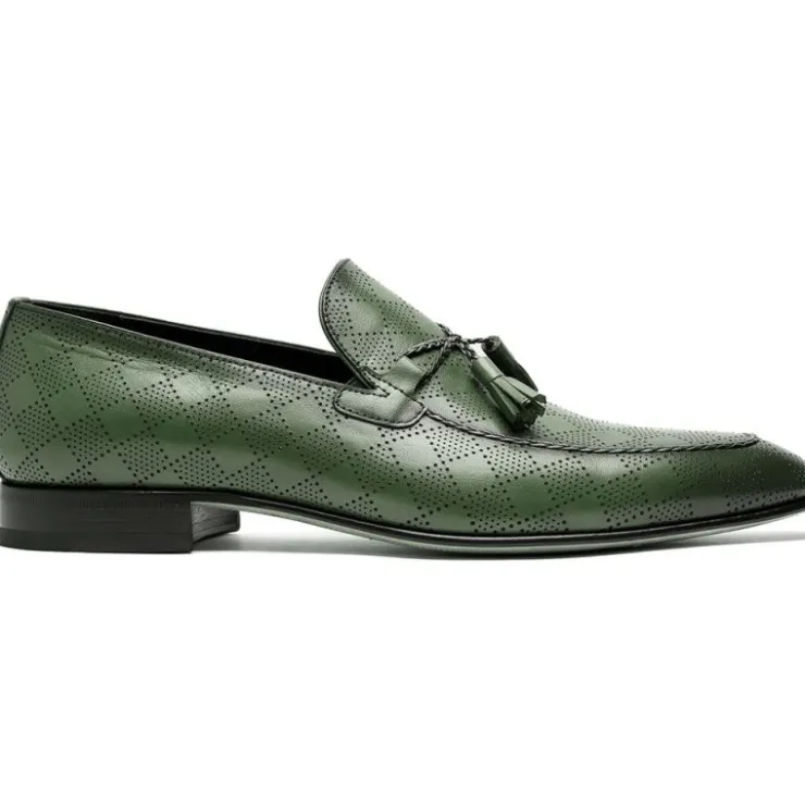 Hot Corrente C0001107-5509 Tassel Loafer Green