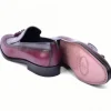 Store Corrente C00018-7397 Wing Tip Kiltie Tassel Loafer Burgundy / Grey
