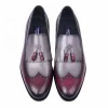 Store Corrente C00018-7397 Wing Tip Kiltie Tassel Loafer Burgundy / Grey
