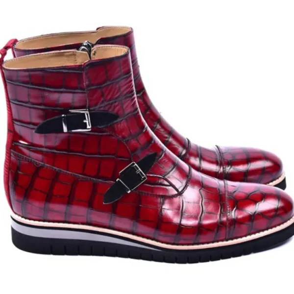 corrente_cc_croco_print_z_0.webp Flash Sale Corrente C0331-5784C Croco Print Zipper Boots Red