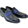 Fashion Corrente C129-3711HS Patent Leather Penny Loafers Navy