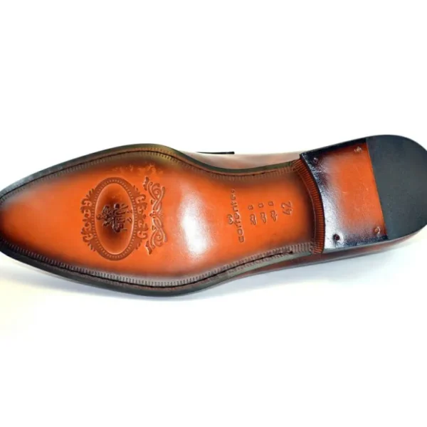 Clearance Corrente C128-3711HS Patent Leather Penny Loafers Brown