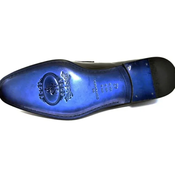 corrente_chs_patent_leath_2-2.webp Fashion Corrente C129-3711HS Patent Leather Penny Loafers Navy