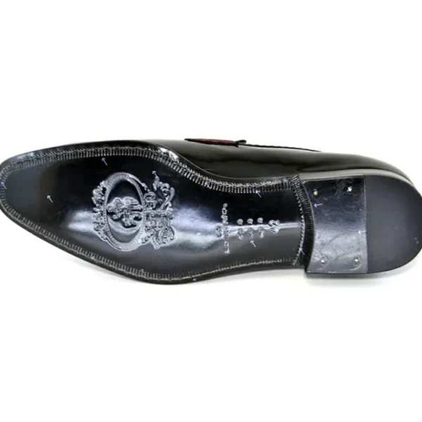 corrente_chs_patent_leath_2.webp New Corrente C127-3711HS Patent Leather Penny Loafers Black/Red