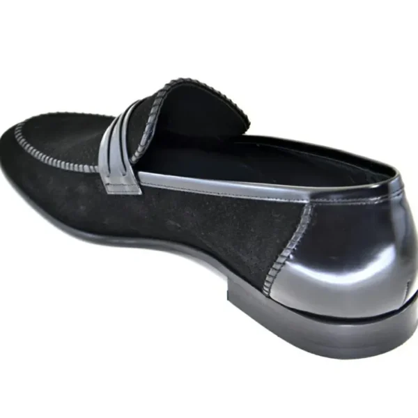 corrente_chs_perforated_s_1.webp Sale Corrente C130-3417HS Perforated Suede Loafers Black
