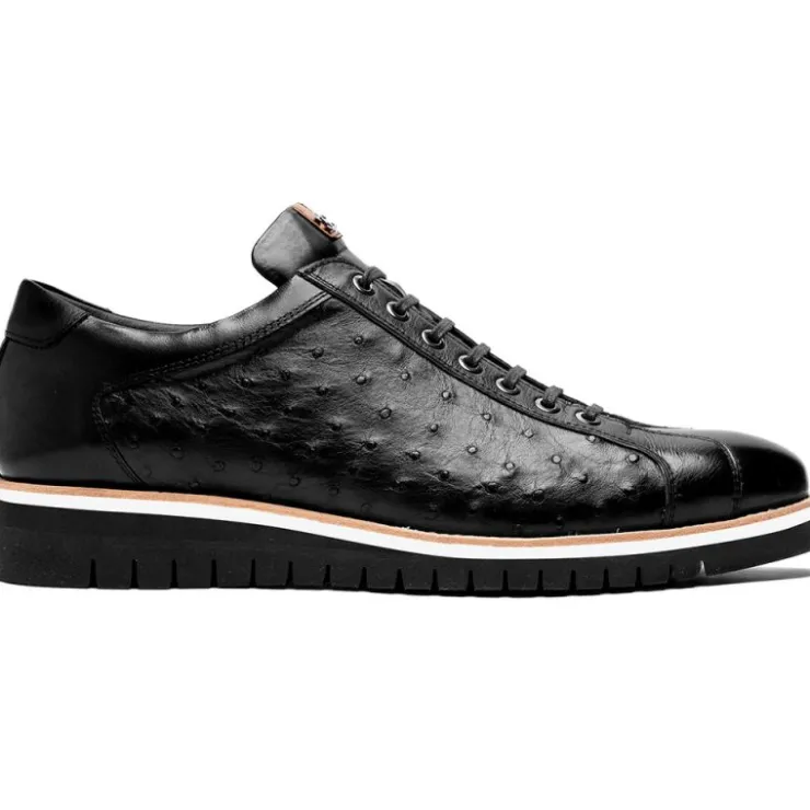 Cheap Corrente C211-4005-OST Genuine Ostrich Sneakers Black