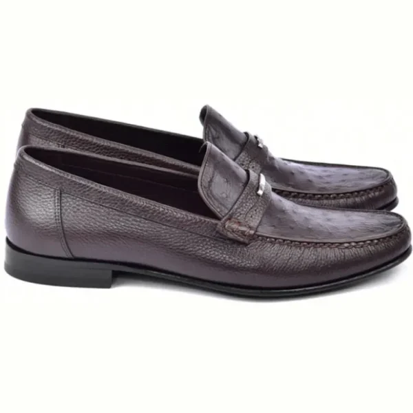 Outlet Corrente C0014054-3898OST Genuine Ostrich Bit Loafer Dark Brown DarkBrown